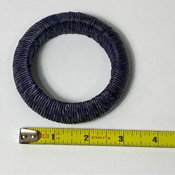 Women's Blue Denim Textured Boho Bangle Bracelet - Picture 5 of 10